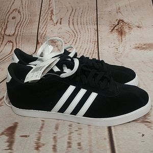 adidas Courtset Suede Tennis Shoes Black/White